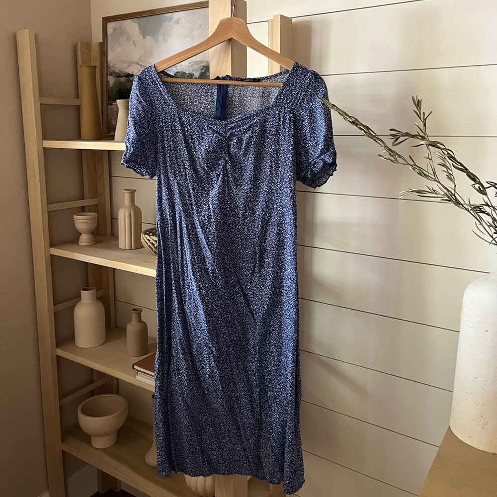 SHEIN midi blue dress